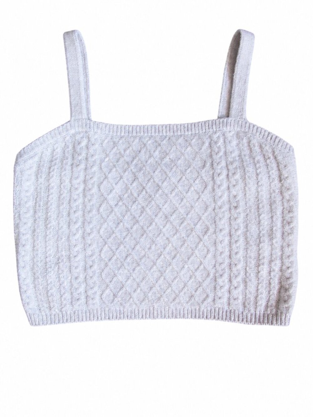 House of Harlow 1960 Textured Knit Crop Top Cream | Small